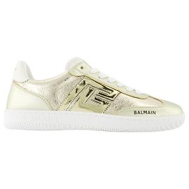 Swan Sneakers - Balmain - Leather - Gold Golden Metallic