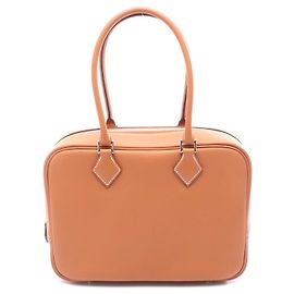 Bolsa de couro Hermès Plume 28 marrom Marrom