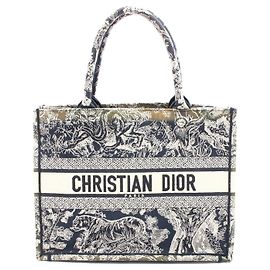 Sac en toile moyen Dior Book Tote Bleu