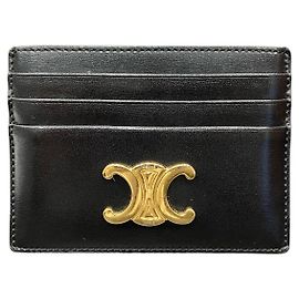 Céline Celine Triomphe Card Case Black