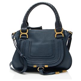 Chloé Bolsa Marcie Small em couro de bezerro Chloe Azul