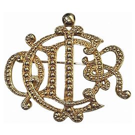 Christian Dior Spilla Emblema Dior D'oro Metallico