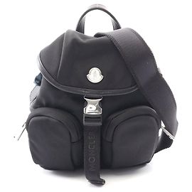 Moncler Mini Trick Nylon Leather Shoulder Bag Black