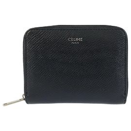 Céline Celine Leather Coin Case Black Black