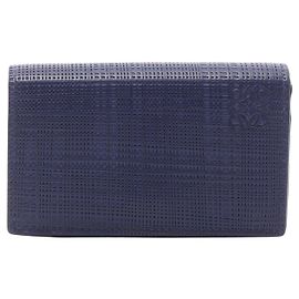 Loewe Anagram Leather Card Case Blue