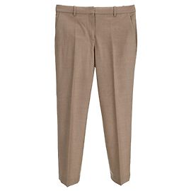 Theory Cropped Pants in Beige Virgin Wool Beige