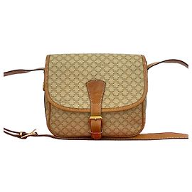 Céline Bolsa de Ombro em PVC Macadam Blazon da CELINE Marrom