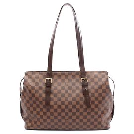 Borsa Tote Chelsea Damier Louis Vuitton Marrone