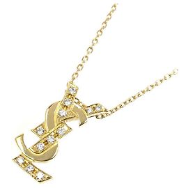 Collier en diamant Au750 Yves Saint Laurent Doré Métallisé