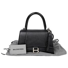 Balenciaga Hourglass Small Tote Shoulder Bag Black