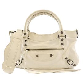 Balenciaga The First Lambskin 2way Bag White