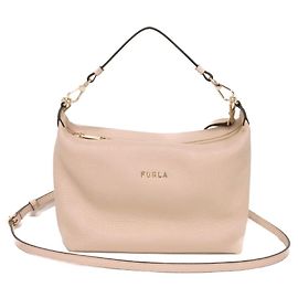 Furla Sofi Grained Calfskin 2way Handbag Brown Beige