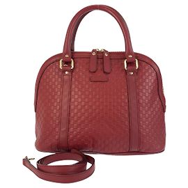 Gucci Leather Microguccissima Handbag Red