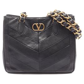 Sac à main petit modèle La Seine Chevron de Valentino Garavani Noir