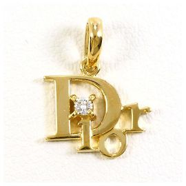 Christian Dior Pendentif en diamant Dior Au750 Doré Métallisé