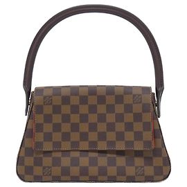 Bolsa de Ombro Mini Looping Damier Louis Vuitton Marrom