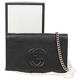 Gucci Interlocking Soho Chain Shoulder Crossbody Bag Nero