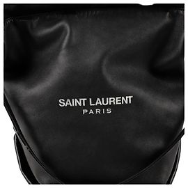 Saint Laurent Teddy Drawstring Bucket Shoulder Bag Black