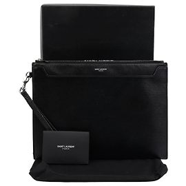 Saint Laurent Catherine Tablet Holder Clutch Black