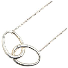 Tiffany & Co Collier en argent sterling Double Loop Elsa Peretti de Tiffany Argenté