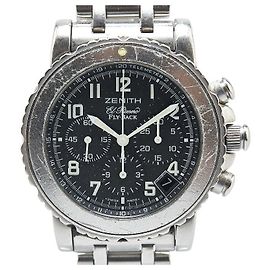 Zénith Reloj de acero inoxidable ZENITH Rainbow Flyback El Primero Negro