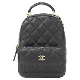 Chanel Timeless Classic Line Caviar Skin Backpack Black Golden