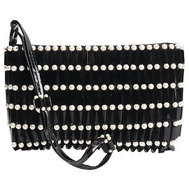Giorgio Armani Clutch vintage em pérolas preto e branco dos anos 90 Preto