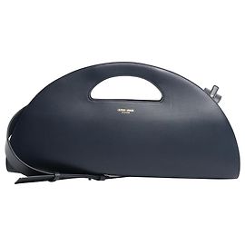 Giorgio Armani Bolsa de mão de couro azul marinho com alça Azul marinho