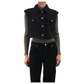 Prada Chaqueta negra sin mangas de cordón - talla XS Negro