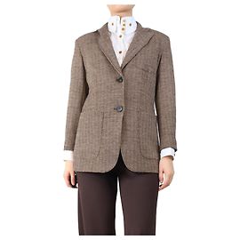 Weekend Max Mara Brown Herringbone wool jacket - size UK 12 Brown