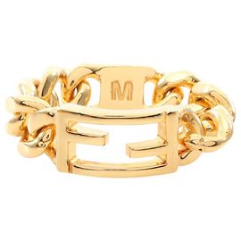 Fendi Gold-Plated Baguette Ring Golden