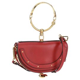 Chloé Bolsa de mão Chloe Nile em couro 2 em 1 vermelho ouro Auth 163787V Vermelho Dourado