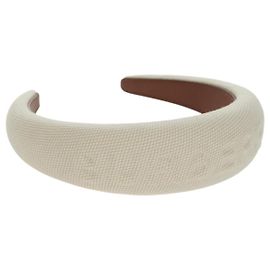 Fascia per capelli Burberry in tela bianca Auth 161636V Bianco