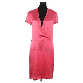 Saint Laurent Vestido de seda rosa Rosa
