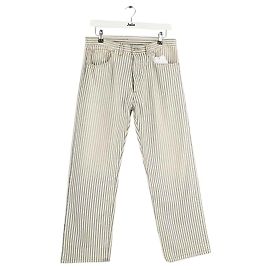 Maison Martin Margiela Calça reta em algodão cru Cru