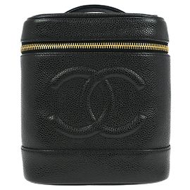 Chanel Vintage Timeless Cosmetic Case Caviar Small Black