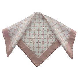 Sciarpa di lusso Chopard – 100% seta naturale, made in Italy – rosa cipria/bianco Multicolore