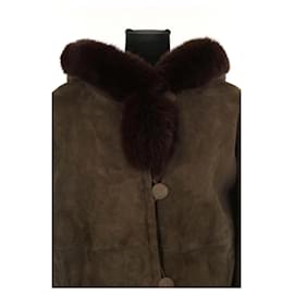 Manteau En Vison Véritable Sprung - Marron Miel - Taille 42/44 - Neuf Sans étiquettes - Fabriqué En France