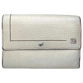 Vintage Loewe Madrid Leather Wallet White White