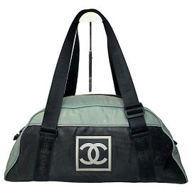 Sac de sport vintage Chanel en mint et noir Noir