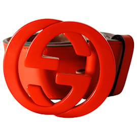 Cinto Gucci Interlocking Laranja