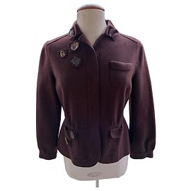 Miu Miu Brown Wool and Nylon Jacket Brown