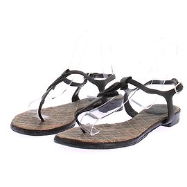 Chanel Ledersandalen Schwarz