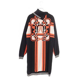 Robe en cachemire BRIDES de GALA d'Hermès Noir Beige Orange