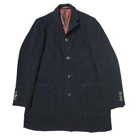 Autre Marque Fujito Soft Melton Wool Coat Blue Navy blue