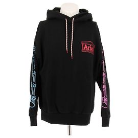 Autre Marque Sudadera con capucha ARIES negra con logo multicolor Negro