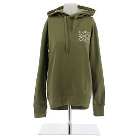 Loewe Kapuzenpullover Khaki mit Logo-Print Khaki
