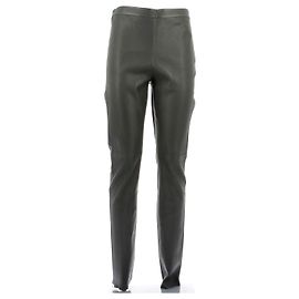 Hugo Boss Grüne Lederhose Slim Fit Grün