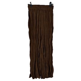 Autre Marque GONGDID DESIGN Braune Plisseehose Baumwolle Größe 34 Braun