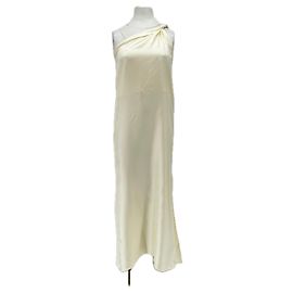 Autre Marque Vestido longo assimétrico bege Bege